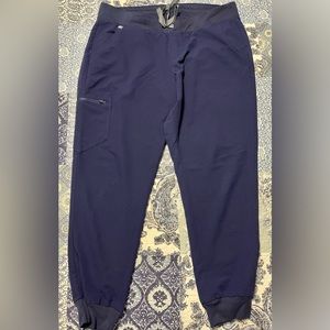 1 pair Figs Zamora Jogger Scrub Pants, L/P, Navy Style #W18SW2005P